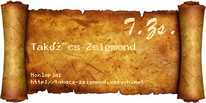 Takács Zsigmond névjegykártya
